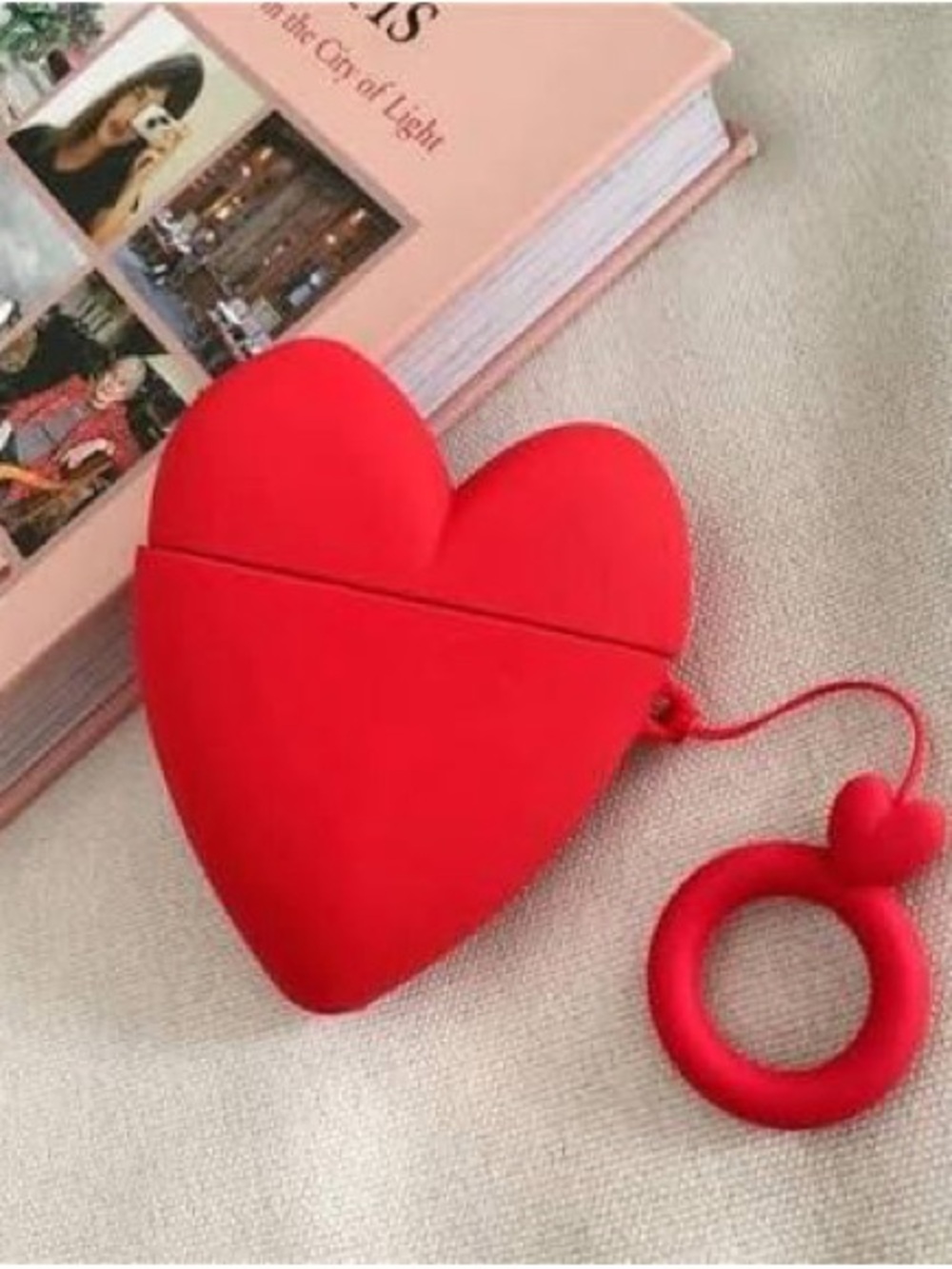 Red Heart Silicone Phone Case with Ring - Brand Unspecified